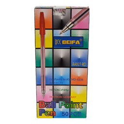 Ручка шариковая 0,7 мм КРАСНАЯ "Beifa" АА 927RD, металлический наконечник