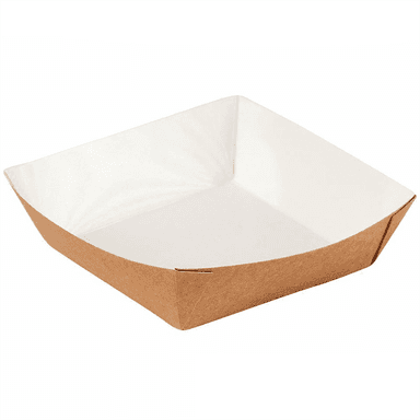 Упаковка бумажная для гамбургера, фри, чиабатты 550 мл 139*139*42 мм ECO Tray "Pure Kraft"