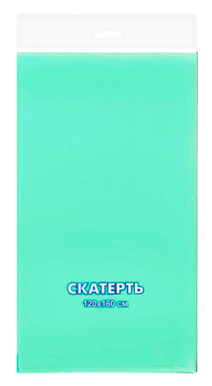 Скатерть 120*160 см "ЗЕЛЕНАЯ" 35 мкм, без рисунка в индив. упак. Ин