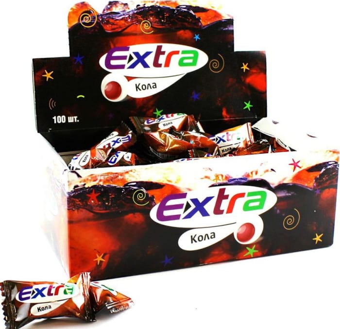 Жевательная Резинка "Экстра" кока-кола/мята/тропик 1/20/100 шт.уп Жевательная Резинка "Экстра" кока-кола/мята/тропик 1/20/100 шт.уп