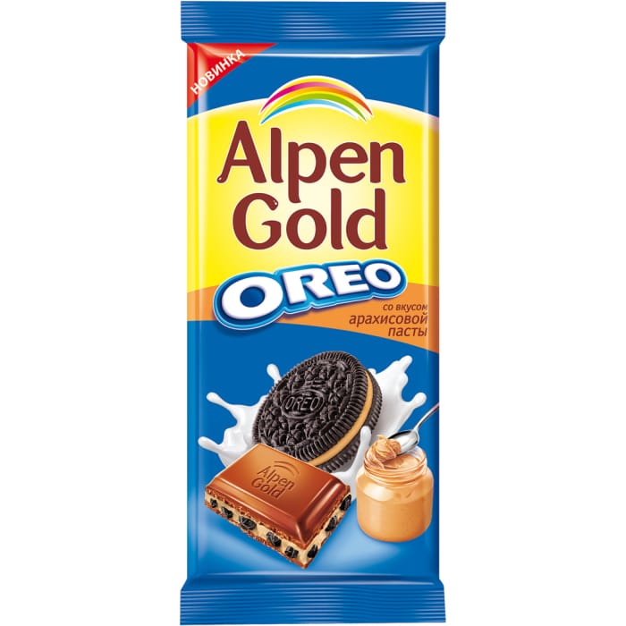 Шоколад "Alpen Gold" 85г, Орео-Арахис Паста Шоколад "Alpen Gold" 85г, Орео-Арахис Паста