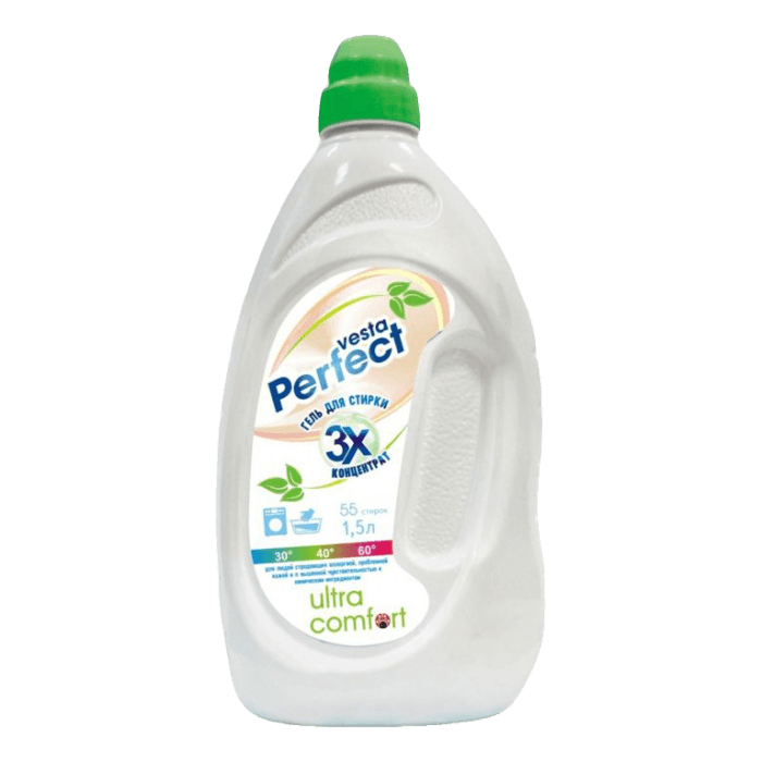 Гель для стирки белья 1,5 л "Vesta" Perfect, Ультра Комфорт Гель для стирки белья 1,5 л "Vesta" Perfect, Ультра Комфорт